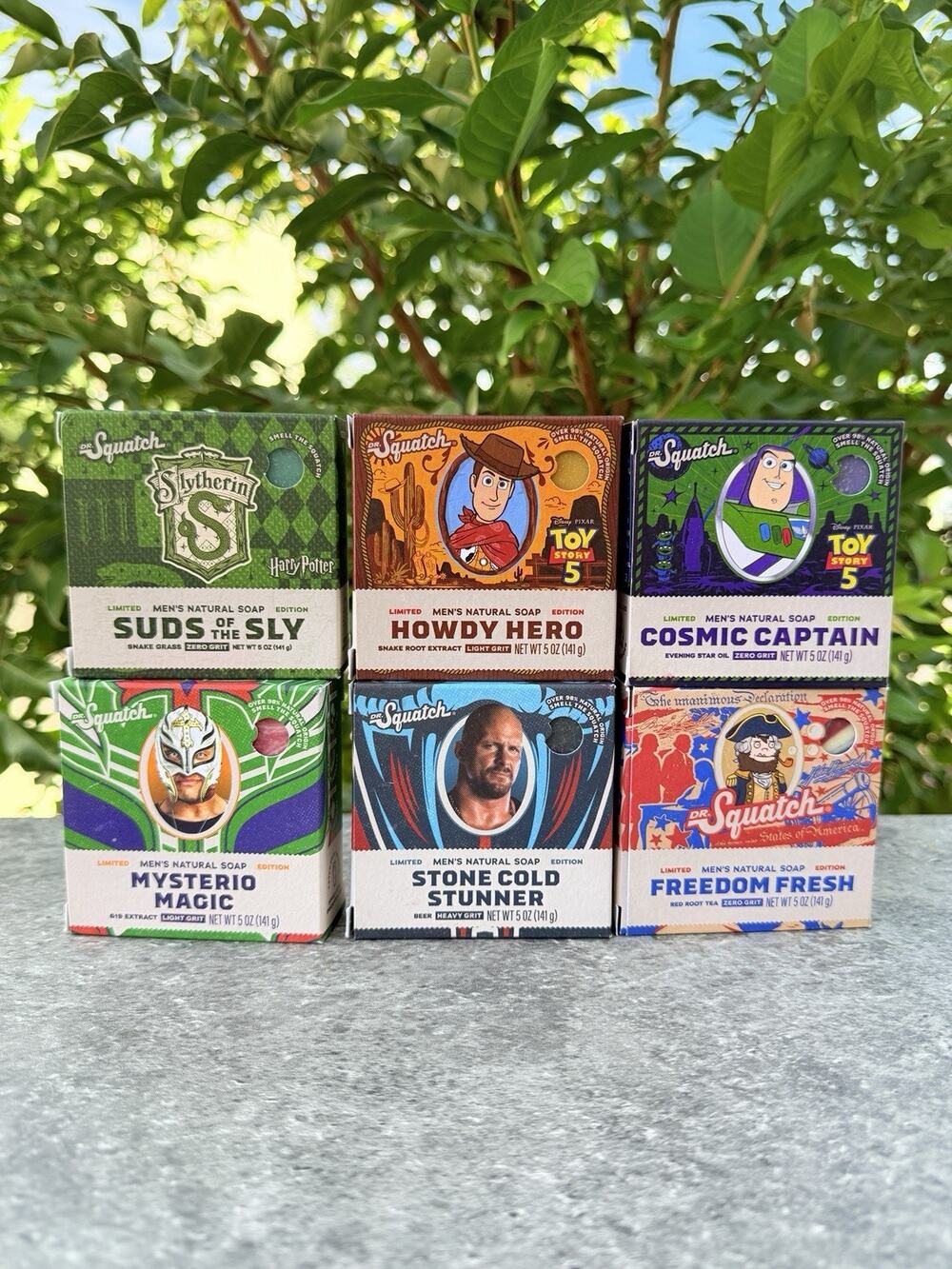 Dr Squatch Soap Lot of 6 Limited Edition Toy Story WWE Harry Potter Variety Pack